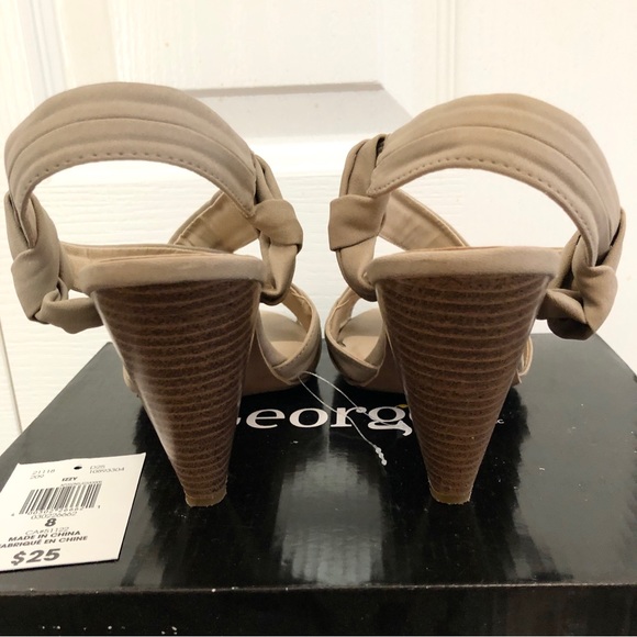 George Shoes Beige Open-Toe Heels/Sandals - Picture 5 of 10